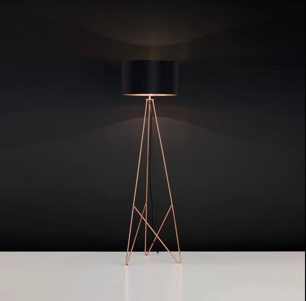 Design vloerlamp Camporale roodkoper met zwarte lampenkap Stars of Light 9002759392291