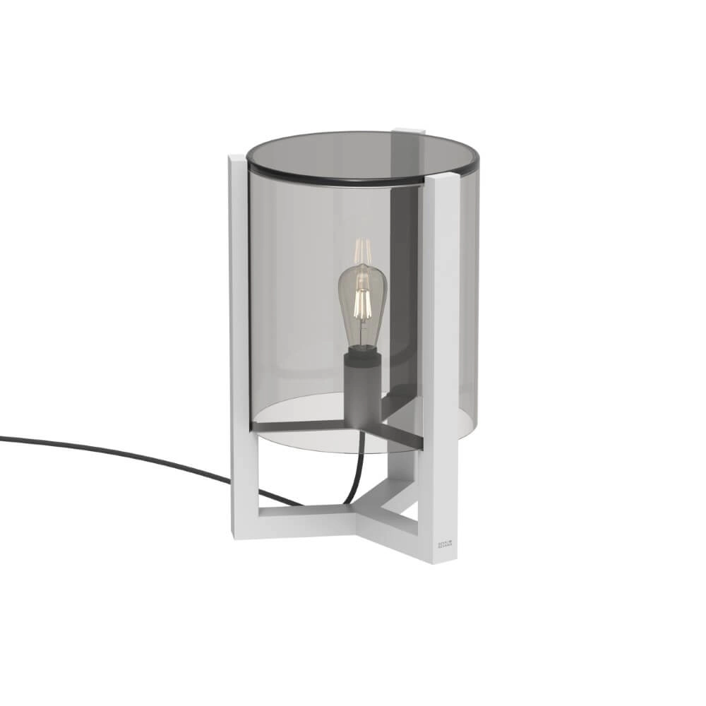 Tafellamp 50cm Tristar wit met smoke glas