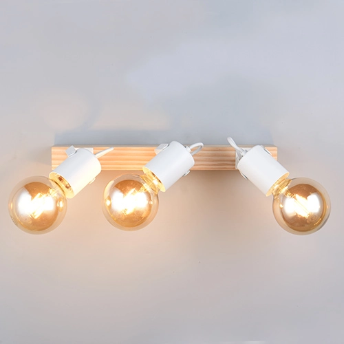 Plafondlamp 3-lichts Lynar wit met hout Trio 4017807672015