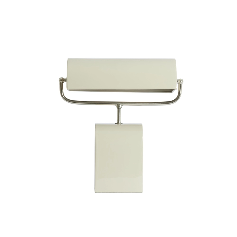 Crème bureaulamp Cardona met nikkel - 1x E27