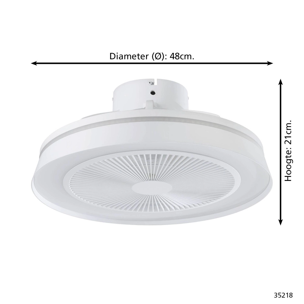 Witte plafondventilator Vallonia Ø 48cm Eglo 9002759352189