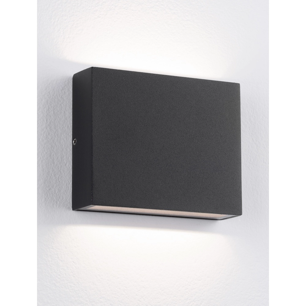 Strakke wandspot Tick up en downlighter zwart