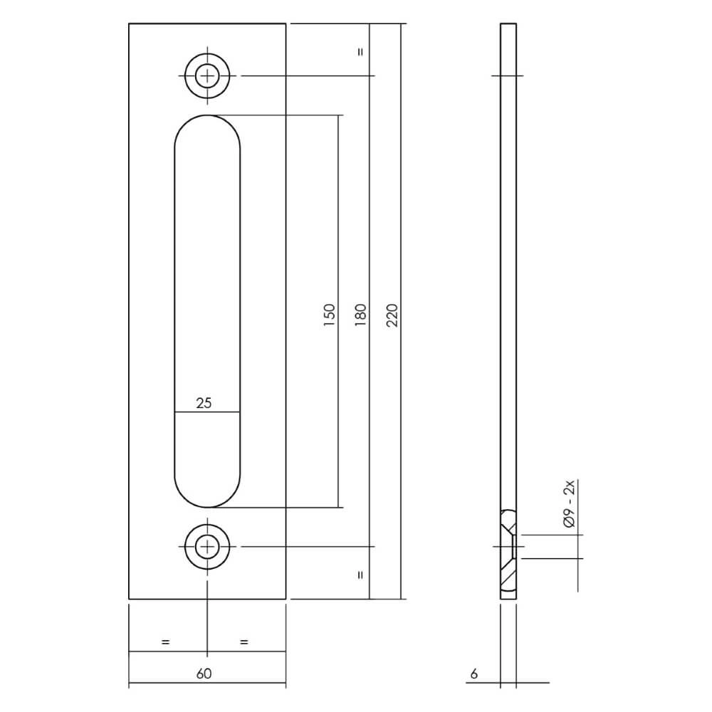 Schuifdeurkom Alvro opschroevend zwart Intersteel 8714186527054