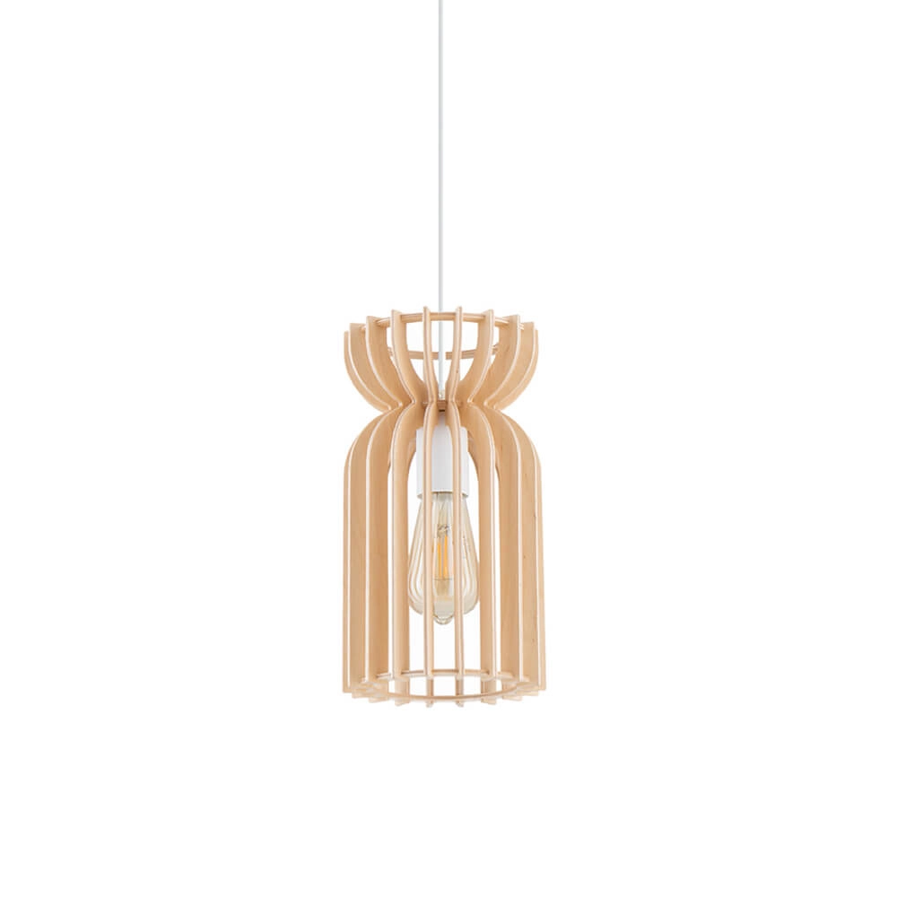 Houten hanglamp Kymi Ø 16cm- houtbruin