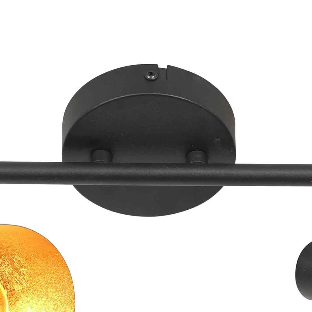 Plafondlamp Oeroe zwart met goud 2-lichts Steinhauer 8712746176339