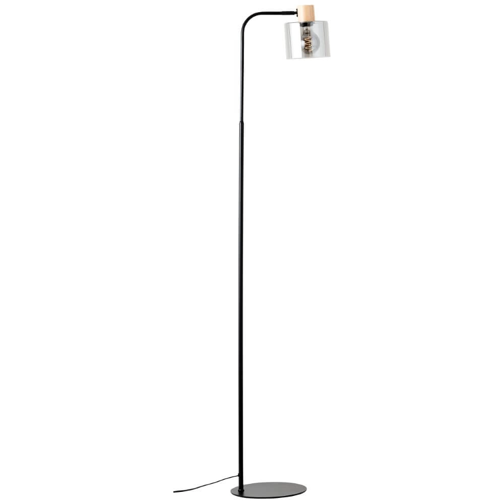 Staande lamp Weald zwart met hout