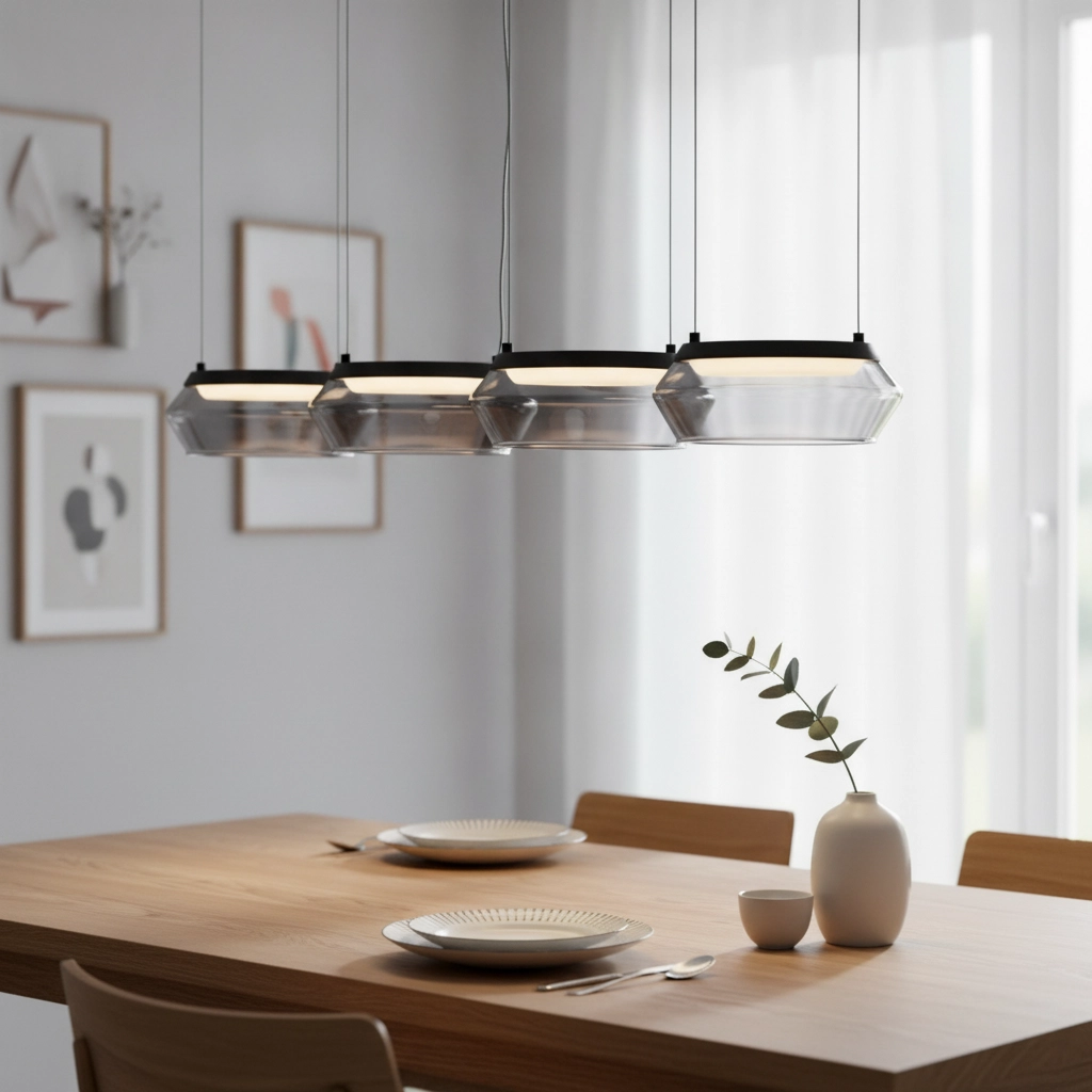 Strakke hanglamp Jailyn recht 5-lichts