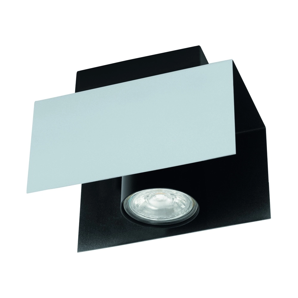 Plafondlamp Viserba enkel wit en zwart