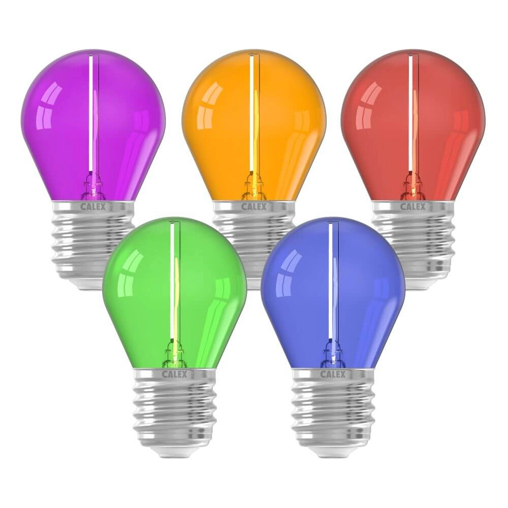 Feestverlichting set 1W - E27 van 5 kleuren