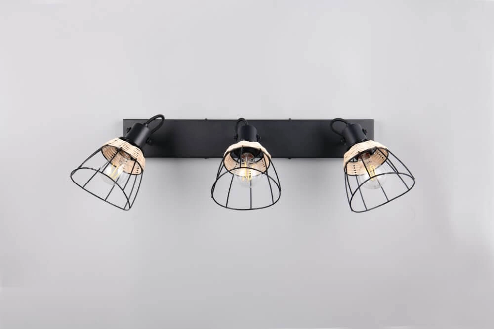 Zwarte plafondlamp Jerome design 4-lichts Trio 4017807637717