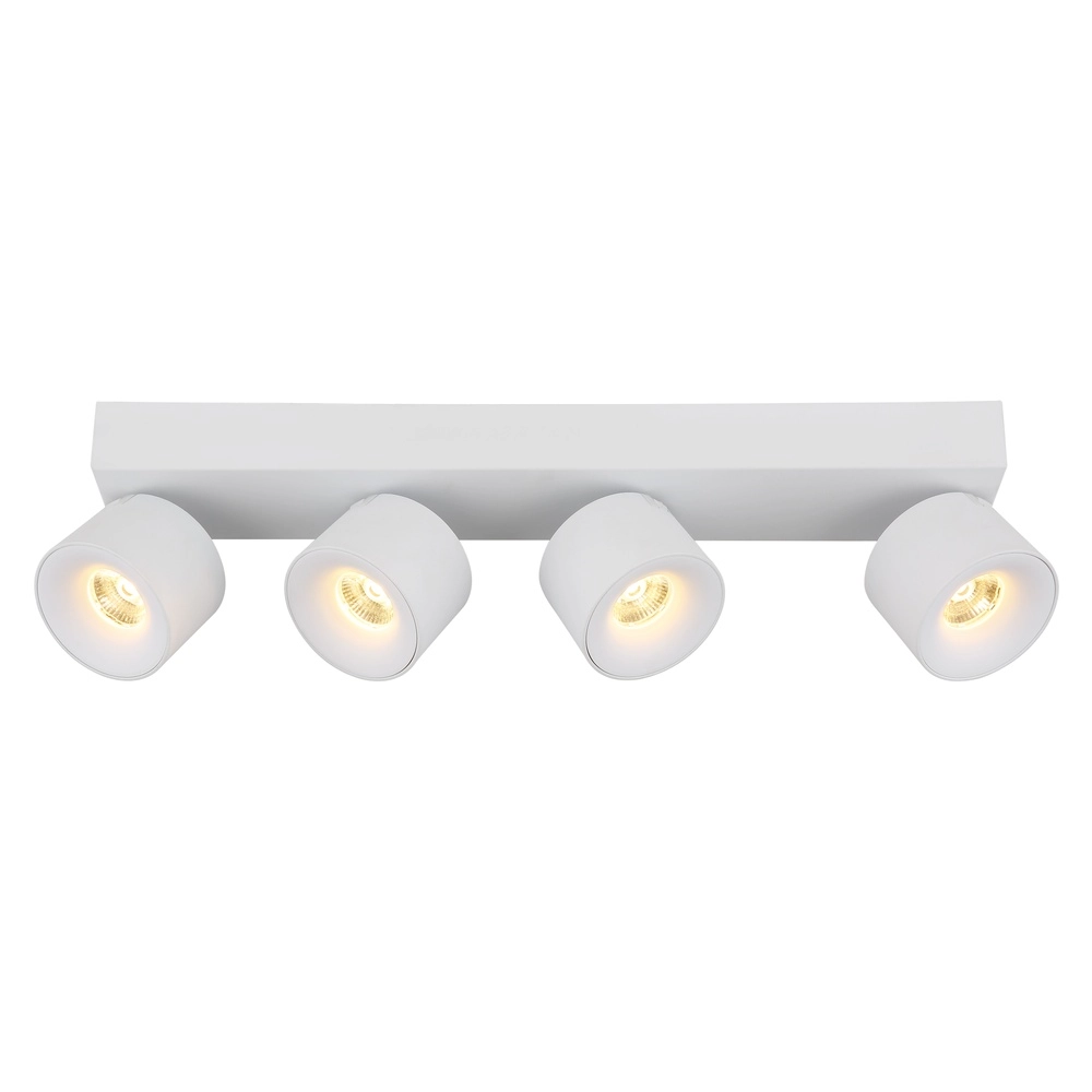 Strakke plafondlamp Rae 4-lichts wit Globo 9007371447657