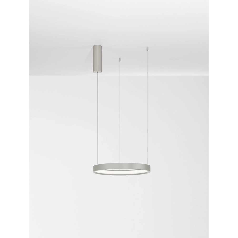 Ronde hanglamp Perrine zilvergrijs Ø 40cm