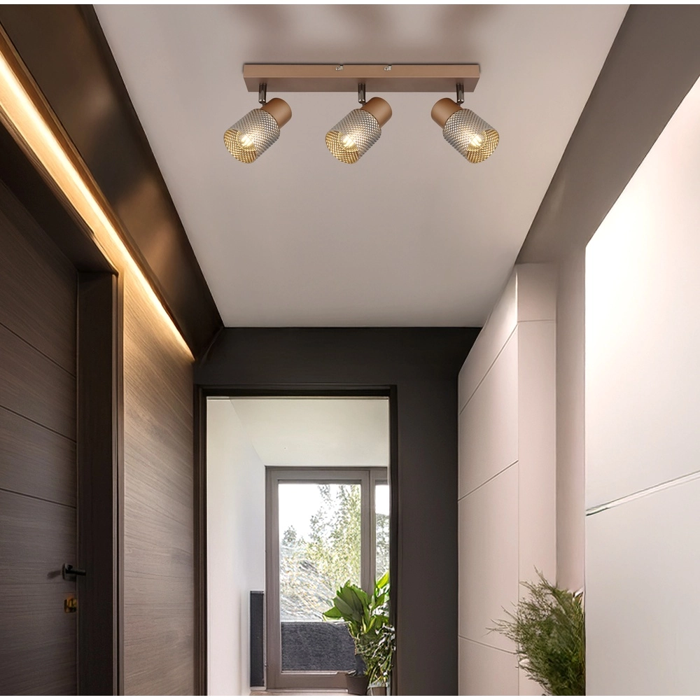 Plafondlamp Satella 3-lichts koffie bruin Globo 9007371462575