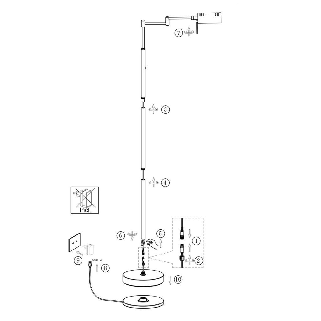 Leeslamp Glowgo zwart oplaadbaar Steinhauer 8712746184532