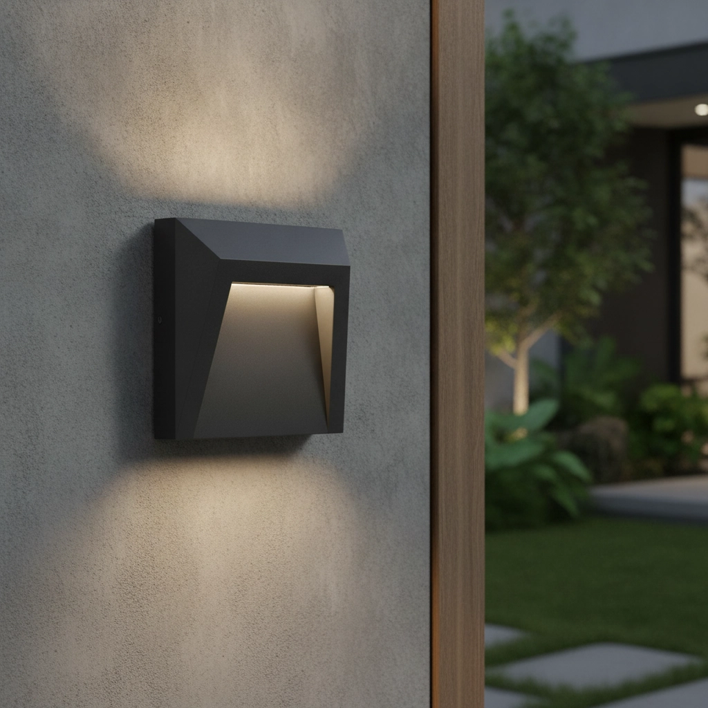 Vierkante wandlamp Luton 12,5cm grijs