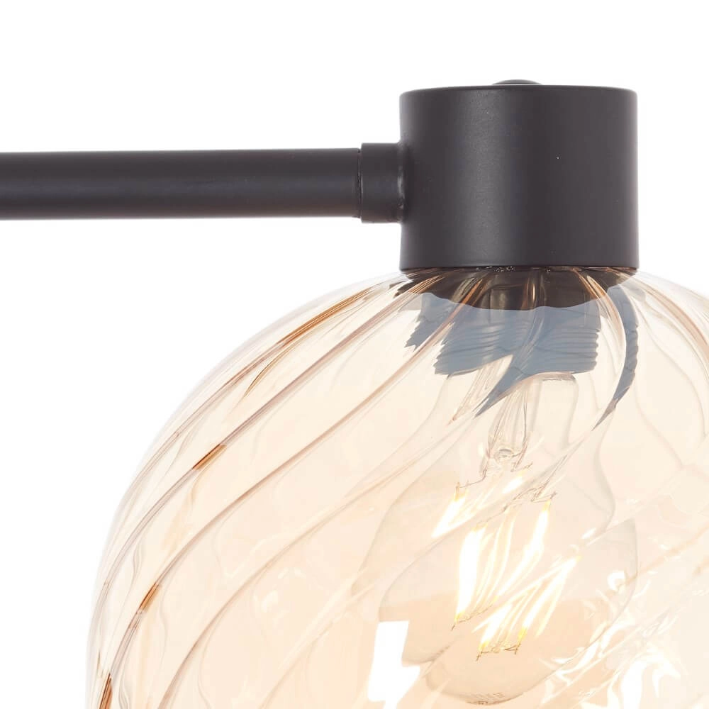 Vloerlamp Casto zwart met amber glas Brilliant 4004353446849