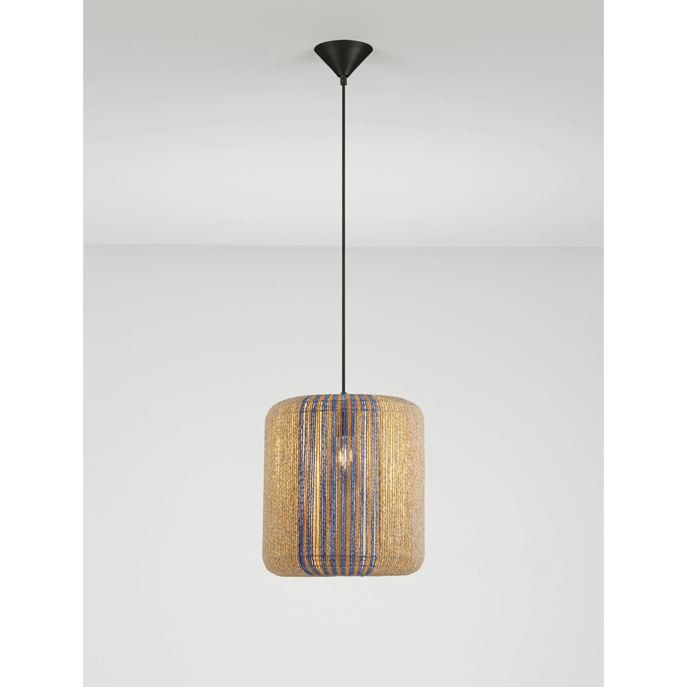Hanglamp Abby Ø 33cm blauw met bruin Lyora 5212017477316