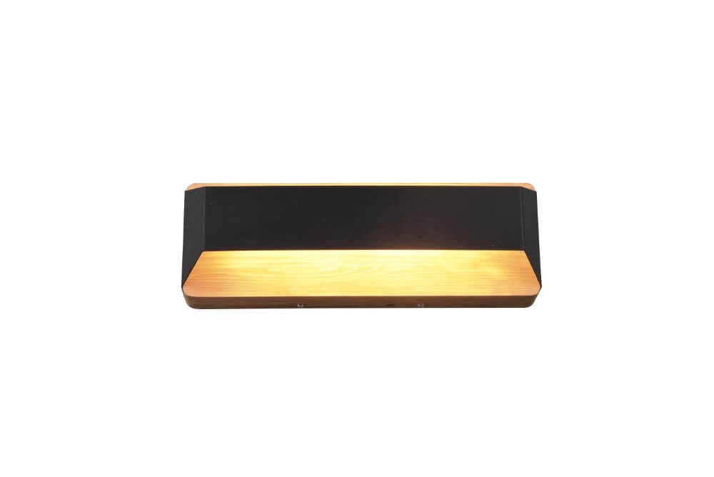 Wand lamp Arino 35cm zwart met houtbruin Trio 4017807502787