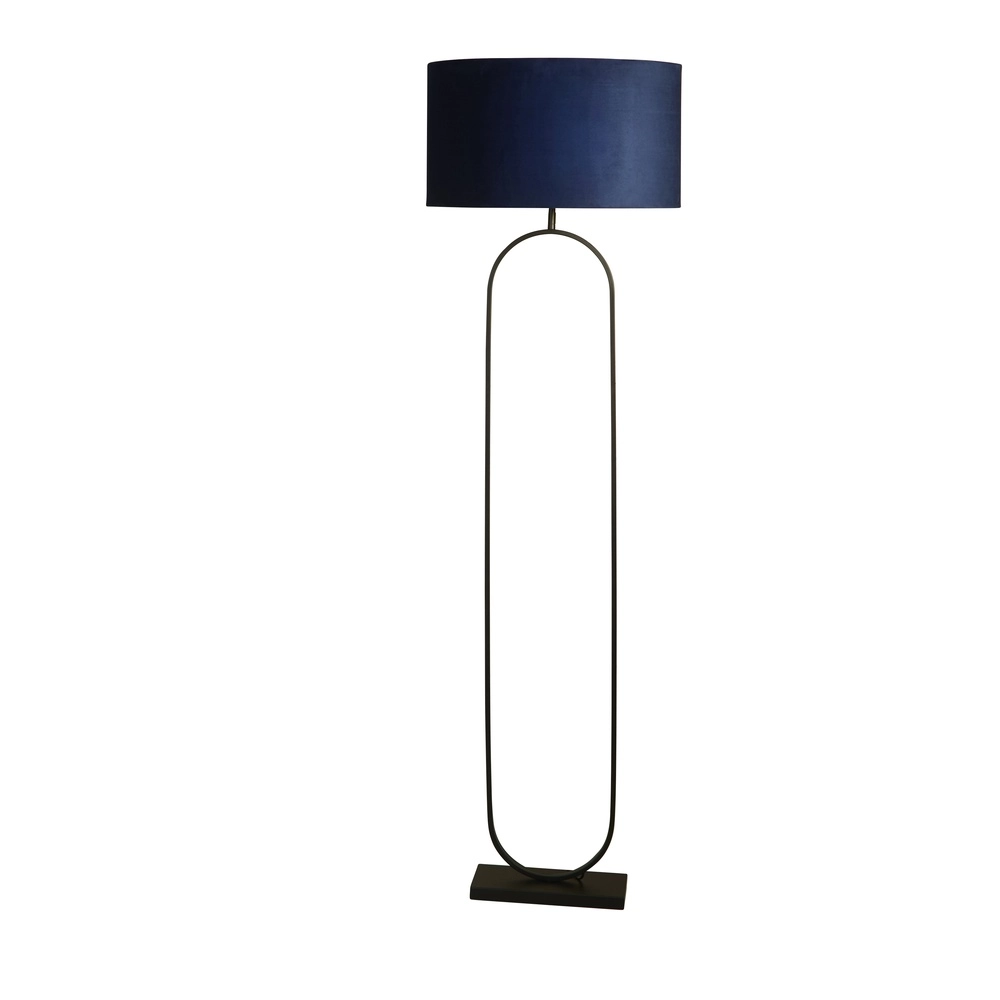 Vloerlamp Modish zwart met blauwe kap