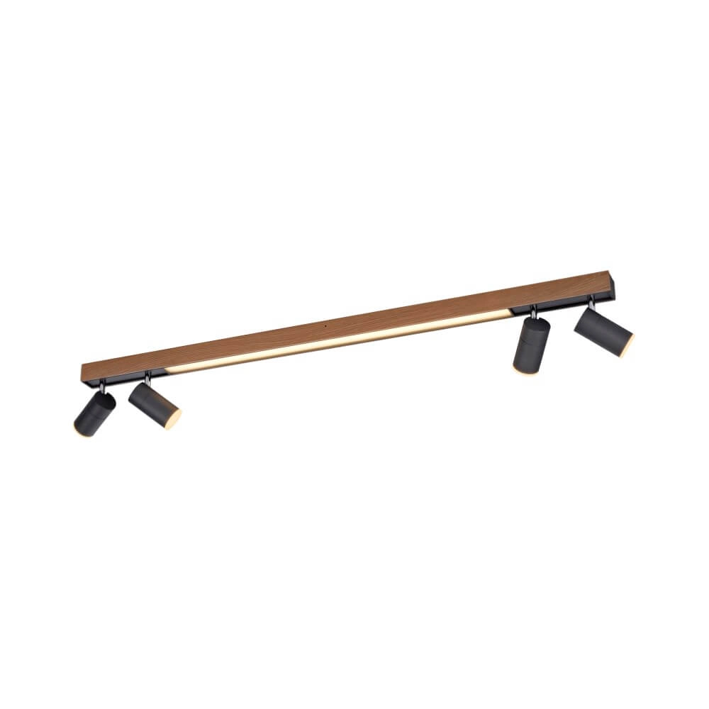 Strakke plafondlamp Pure Lines Spot hout