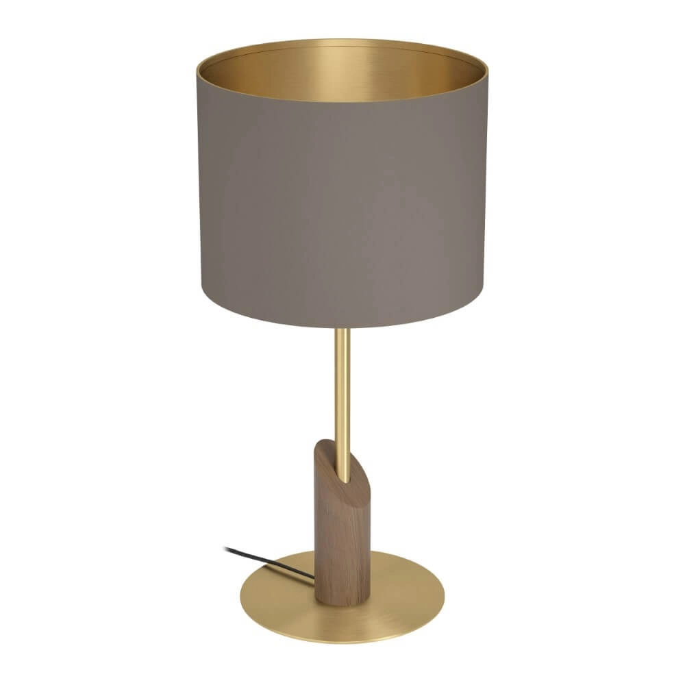 Tafellamp Santandria goud met bruine kap
