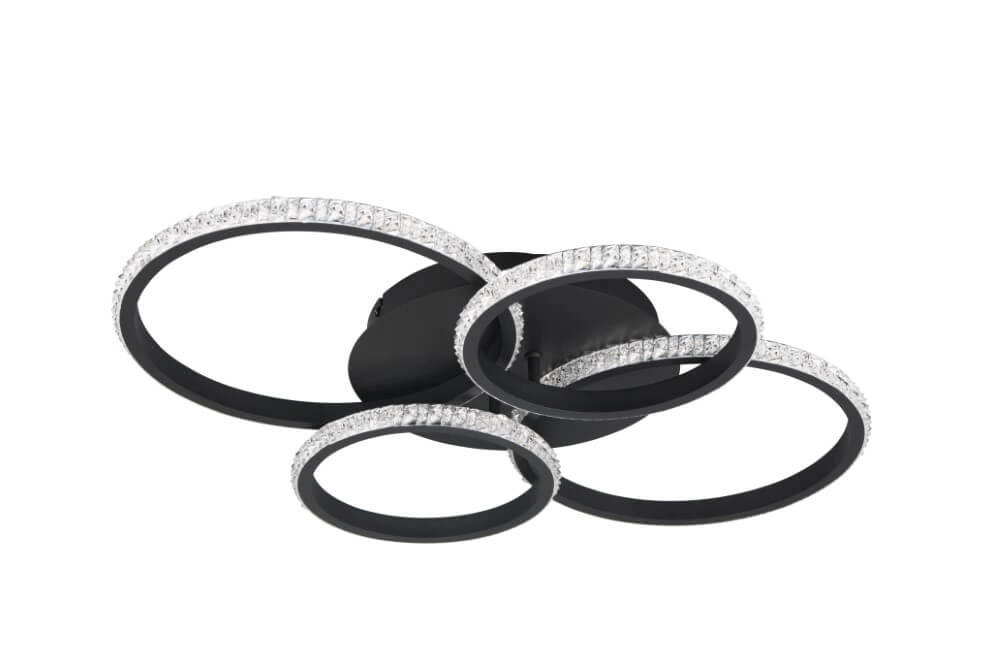 Design plafondlamp Cires zwart Trio 4017807600964