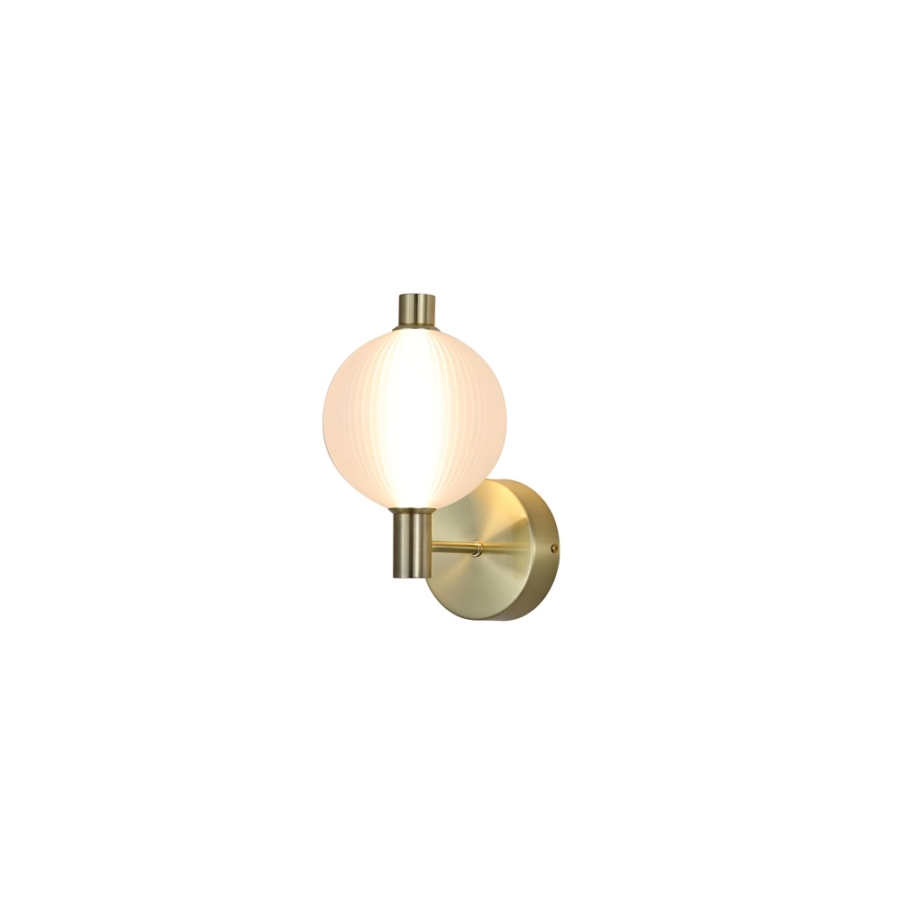 Design wandlamp Luminique goud met wit glas Searchlight 5053423297170