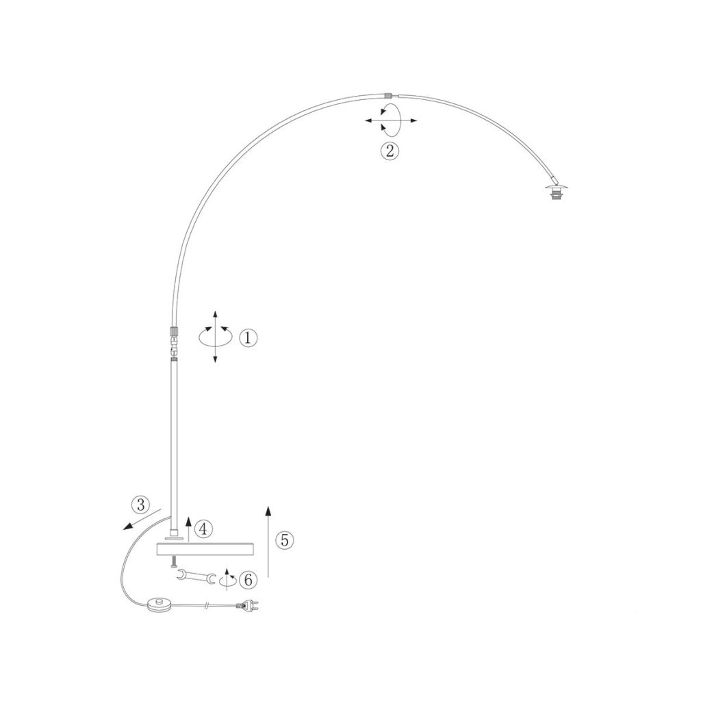 Zwarte booglamp Silva Alba met witte kap Steinhauer 8712746185867