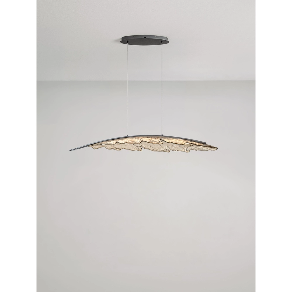 Design hanglamp Amado antraciet met mokka 131,5cm Lyora 5212063500280