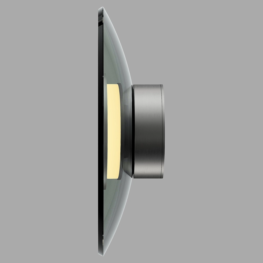 Wandlamp Pure Moon Ø 32cm - platin met smoke glas