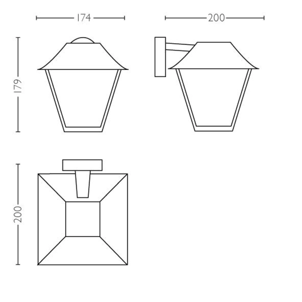Buitenlamp Alpenglow 20cm zwart Philips 8718696158159