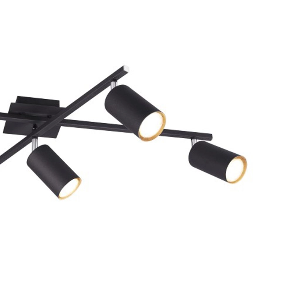 Plafondlamp Marley 5-lichts mat zwart Trio 4017807411621