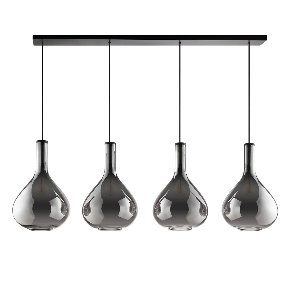 Design hanglamp Sander 4-lichts zwart Brilliant 4004353476884
