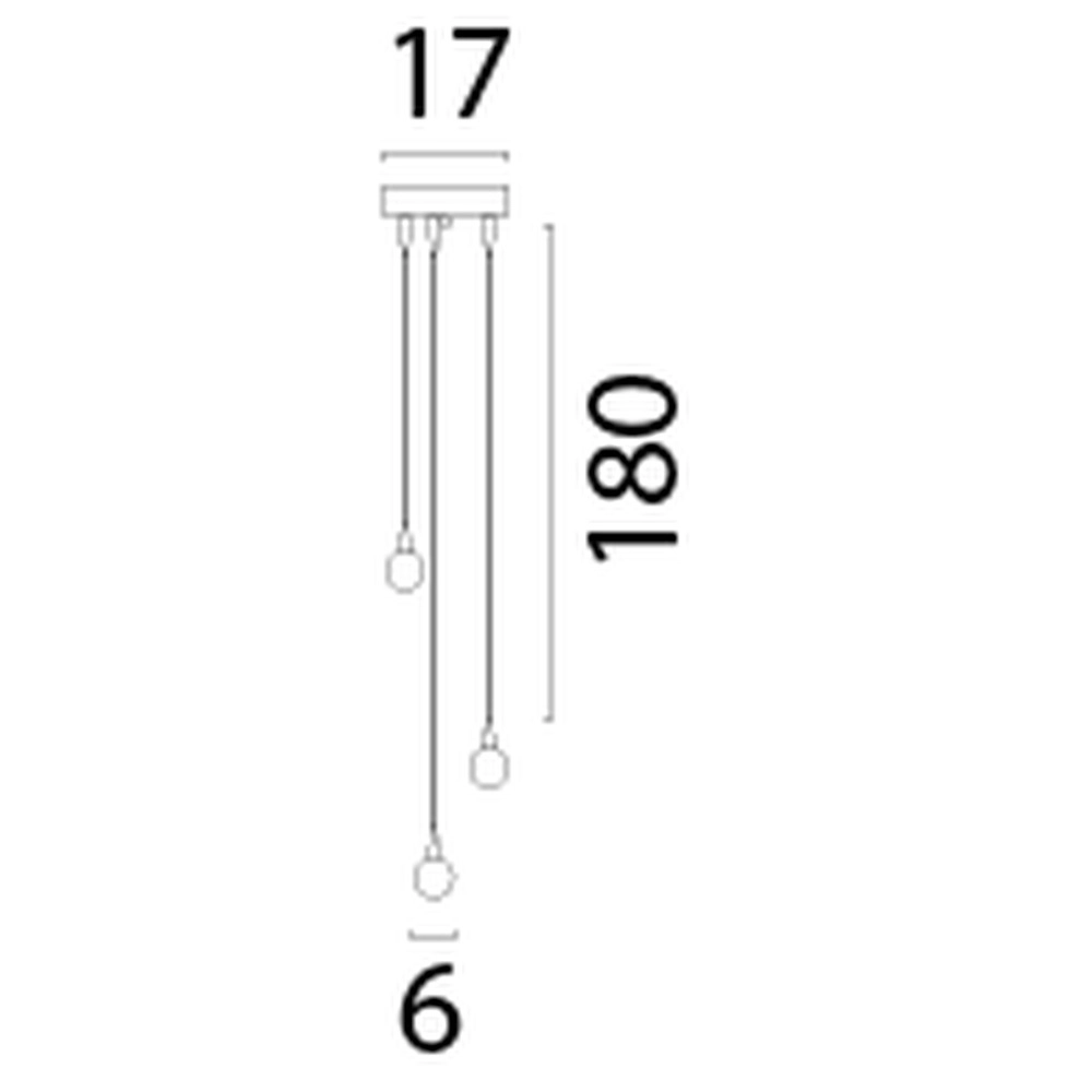 3-lichts hanglamp Talana zwart Ø 17cm DTW Masterlight 8718121352183