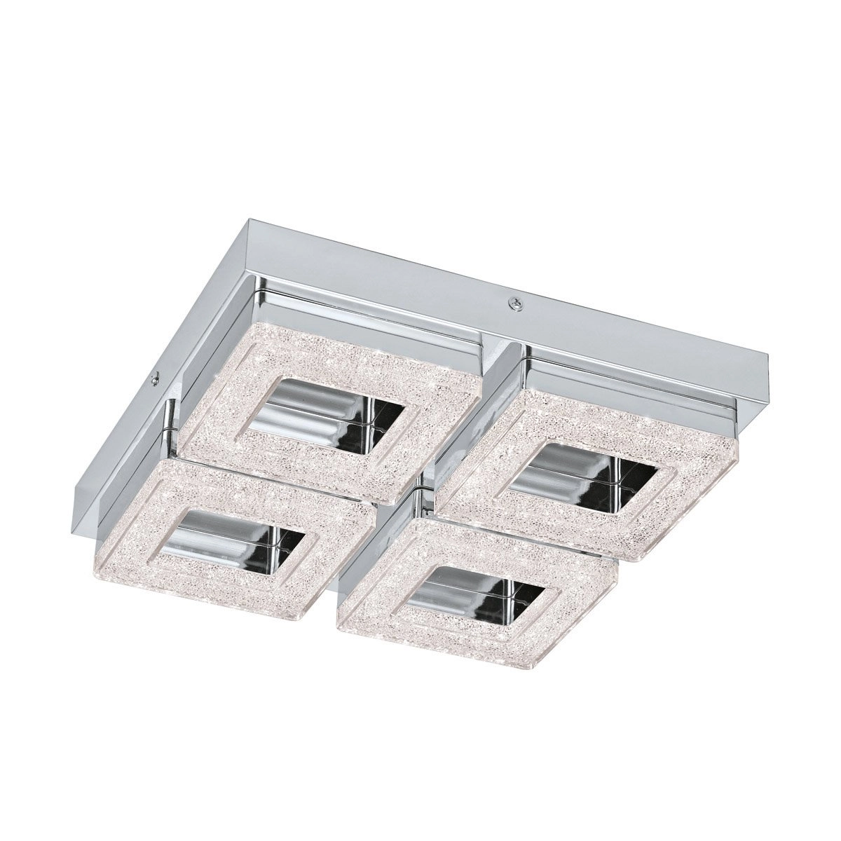 Led plafondlamp Fradelo 3000K - 4x4w - 28cm chroom met kristal