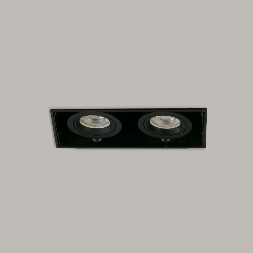 Trimless inbouwspot Sablons 2-lichts zwart Lyora