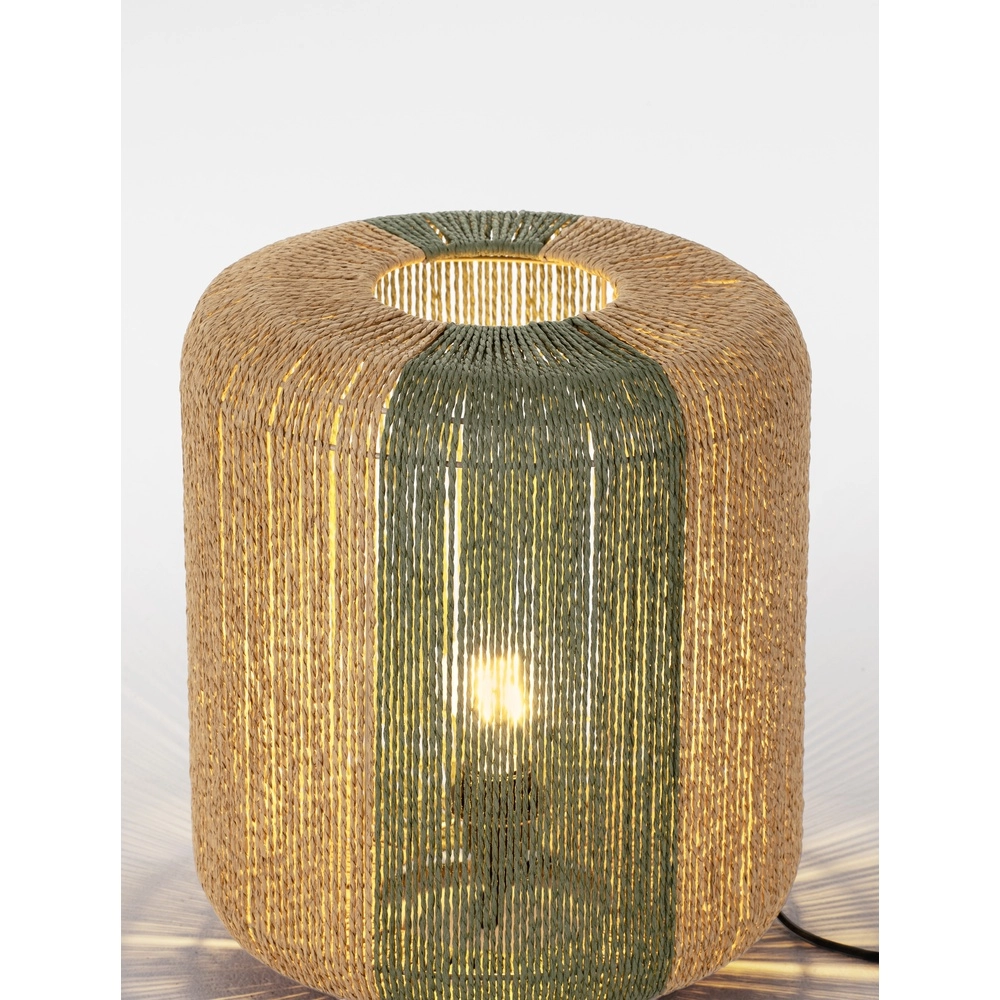 Tafellamp Dena Ø 33cm bruin met groen Lyora 5212017477392