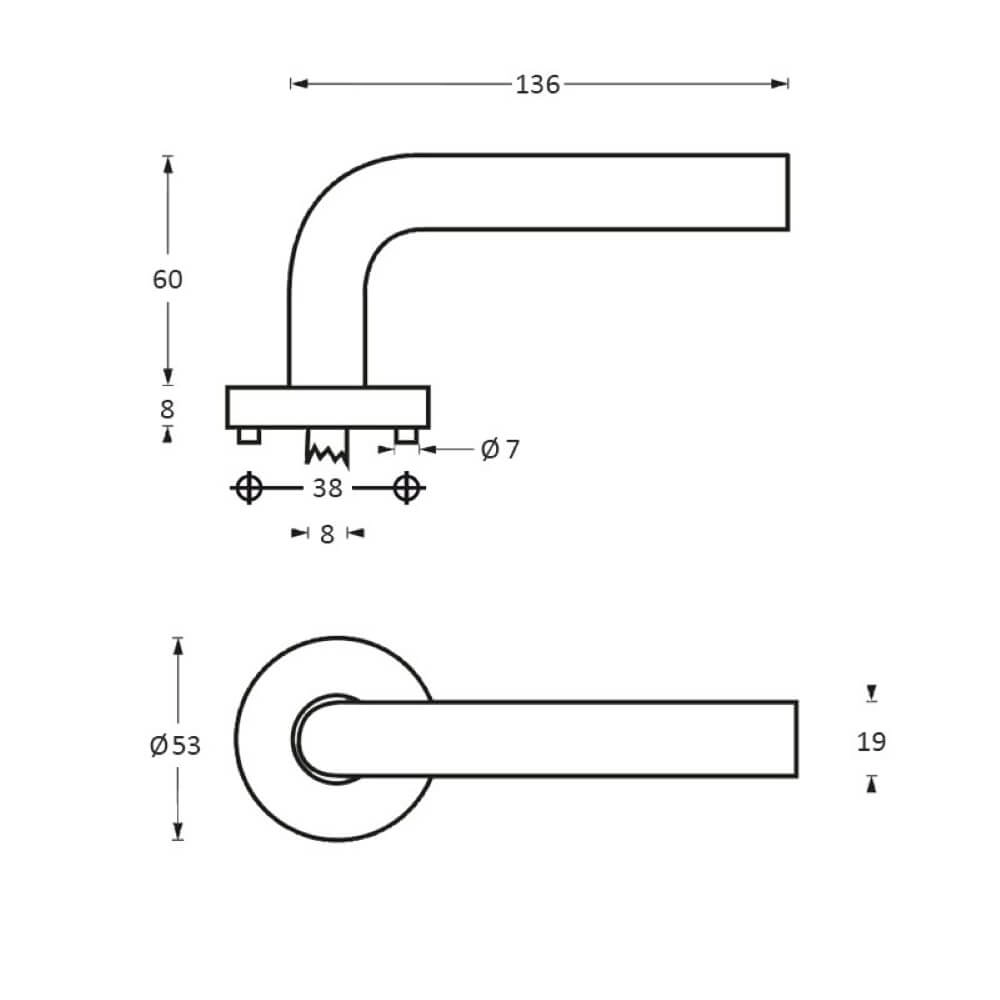 Deurklink Lisa rozet met nok RVS Intersteel 8714186129913