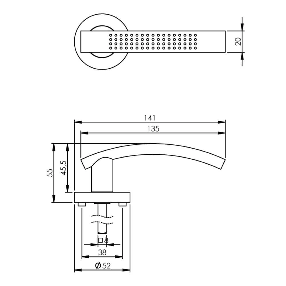 Deurklink William rozet nikkel mat Intersteel 8714186143964