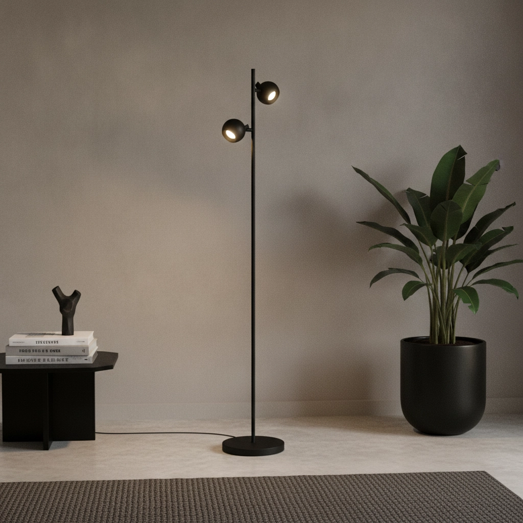 Design vloerlamp Bolero zwart 2-lichts