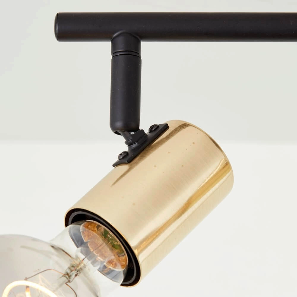 Zwart met gouden plafondlamp Kerry 3-lichts Brilliant 4004353409042