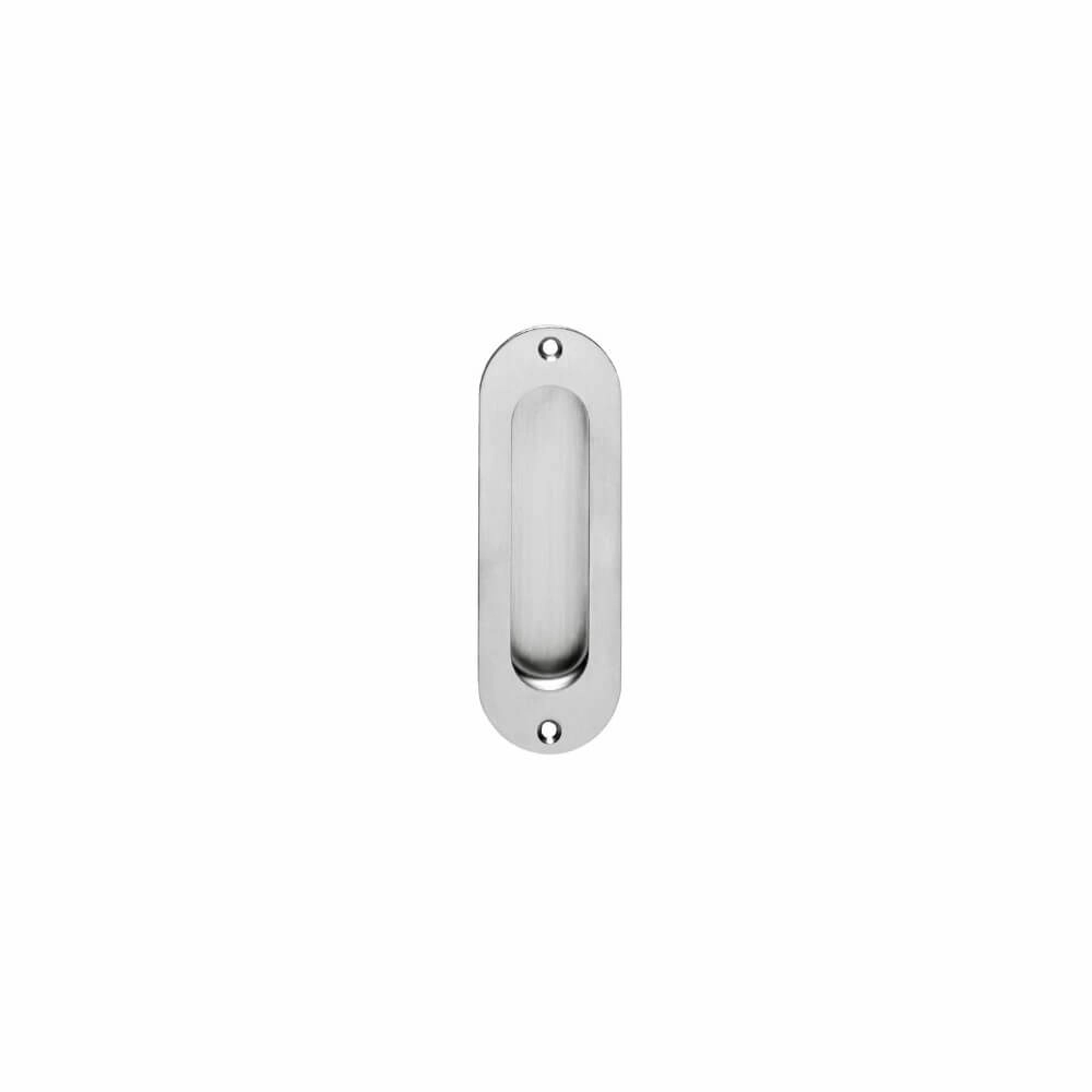 Schuifdeurkom ovaal Alvro 12x4cm RVS schroefgat