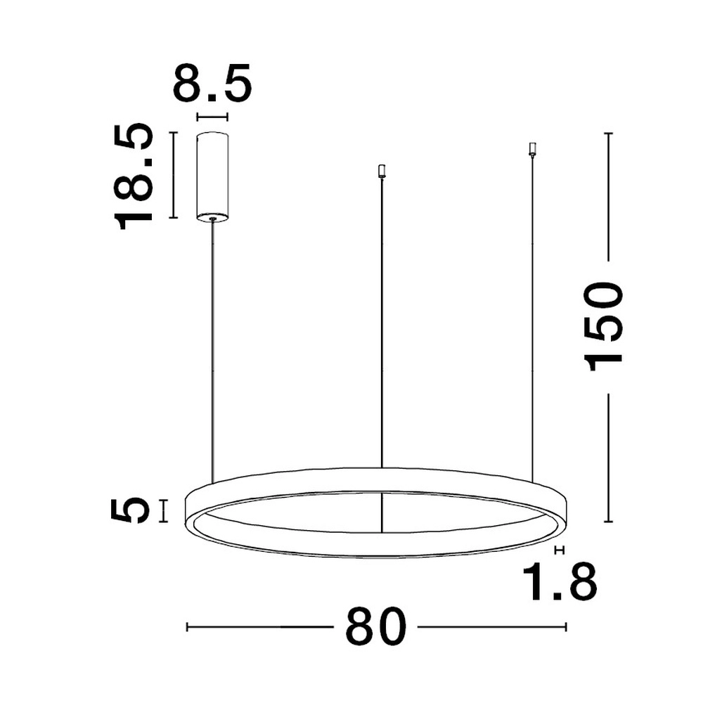 Zwarte hanglamp Elowen design Ø 80cm Lyora 5212017439093
