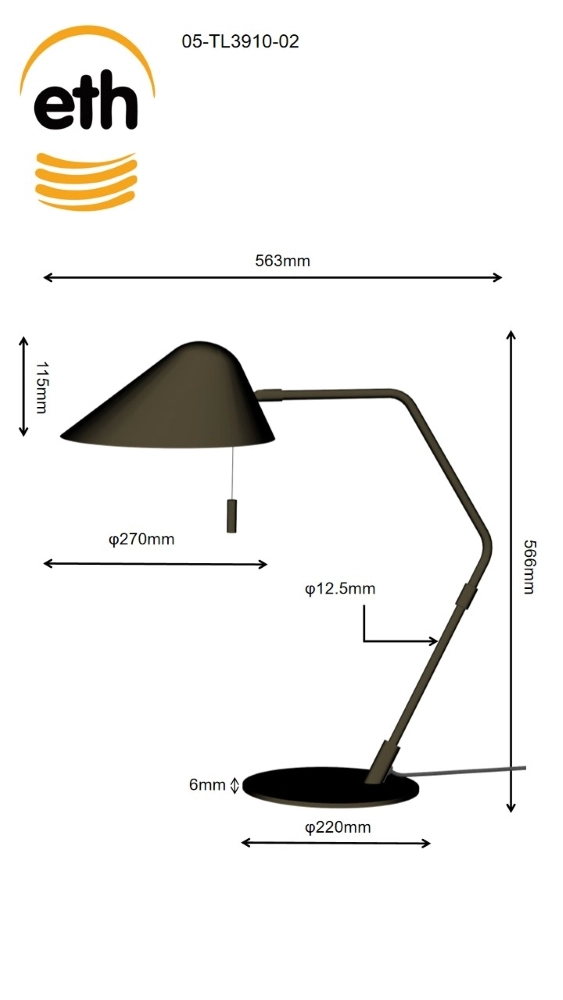 Design tafellamp Lotte anodic brown ETH 8720195310396