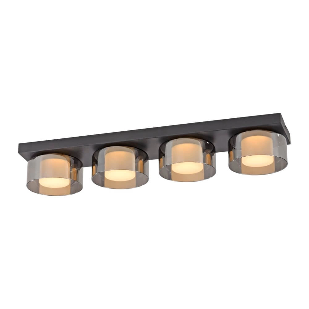 Zwarte plafondlamp Rika 4-lichts zwart
