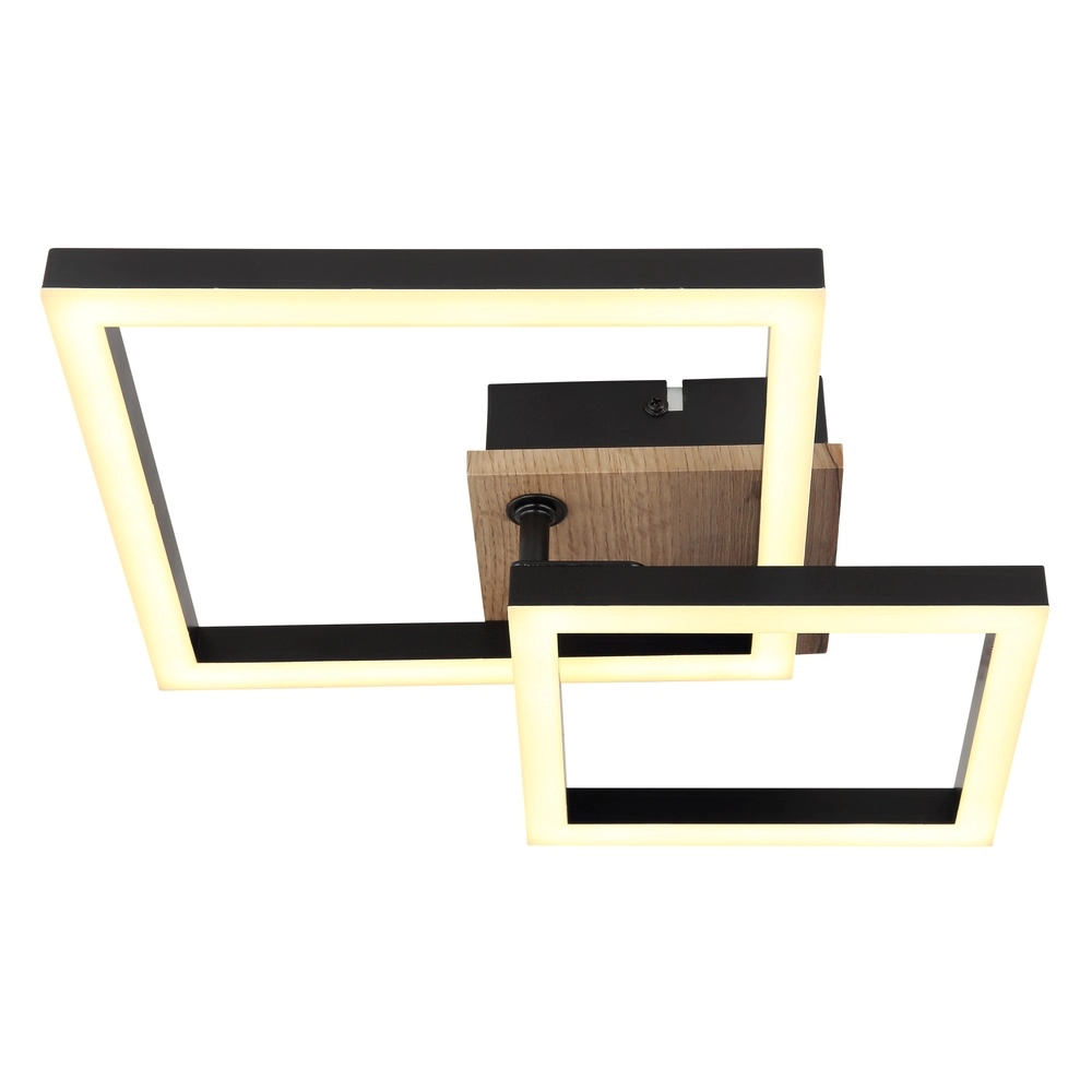 Plafondlamp Bard zwart met hout Globo 9007371455188