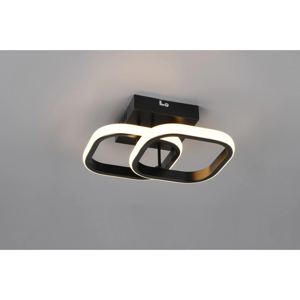 Zwarte plafondlamp Kasia vierkant design Trio 4017807653847
