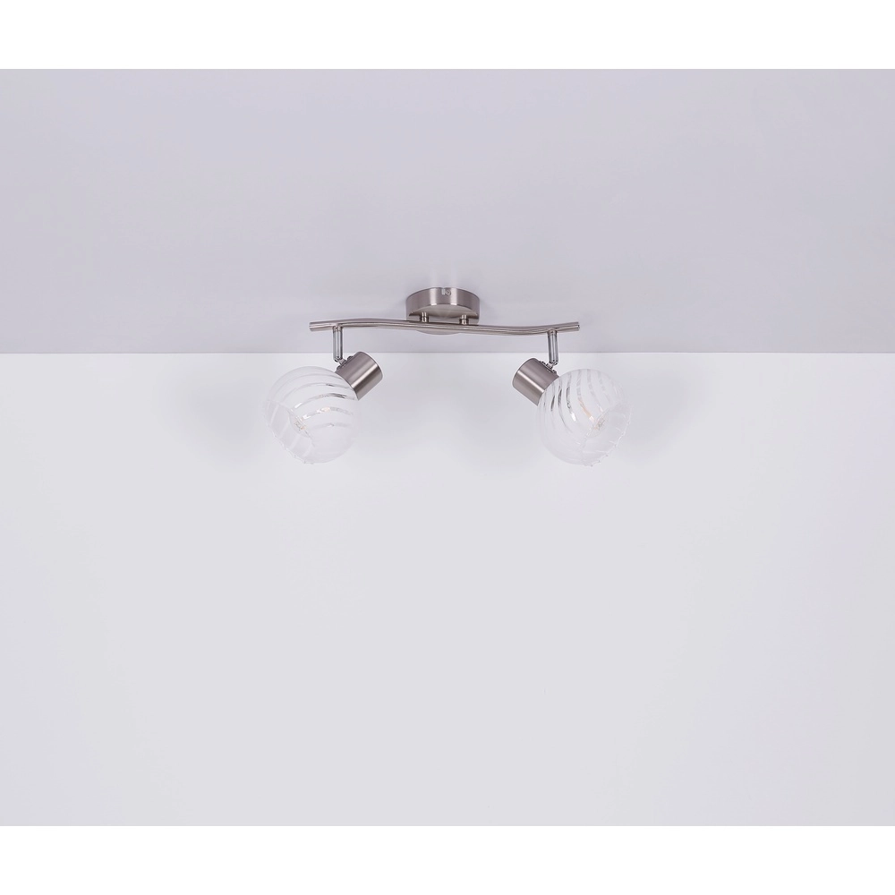 Plafondlamp Willy nikkel 2-lichts Globo 9007371406104
