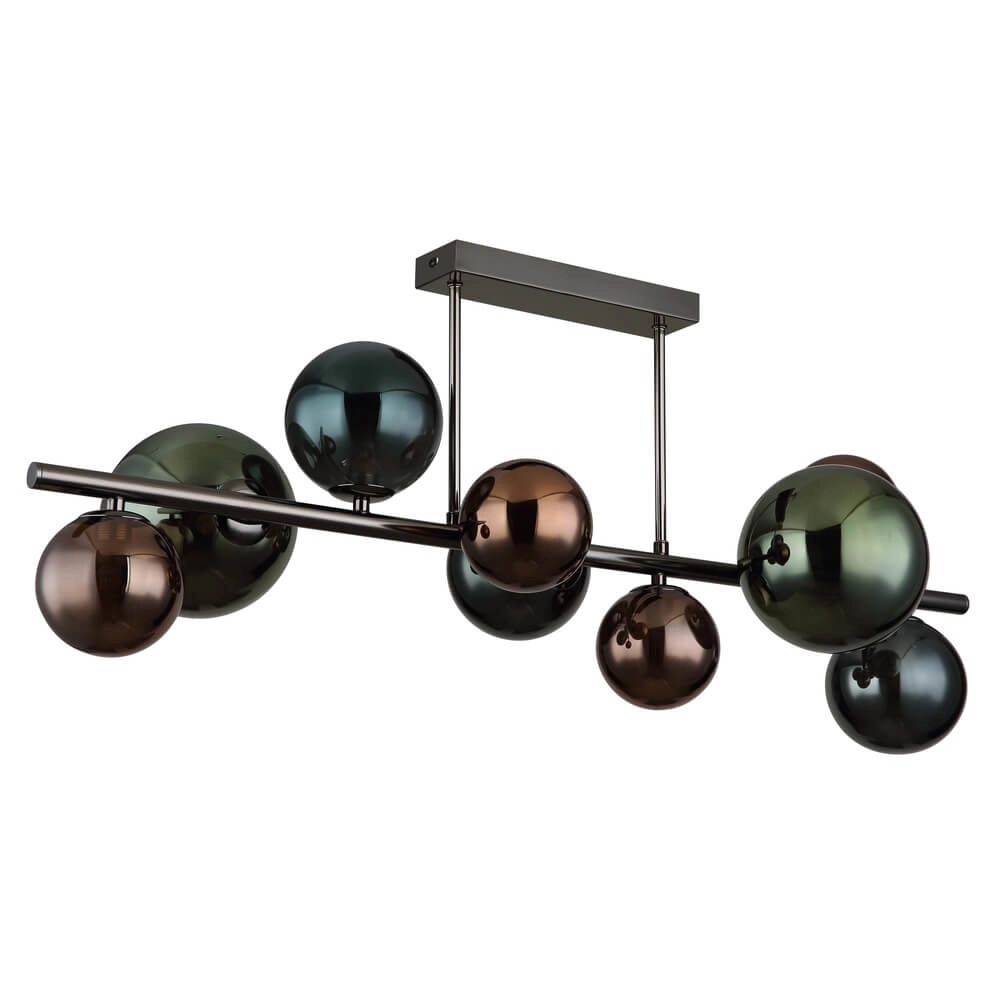 Zwarte plafondlamp Riha gekleurd glas 9-lichts Globo 9007371453115