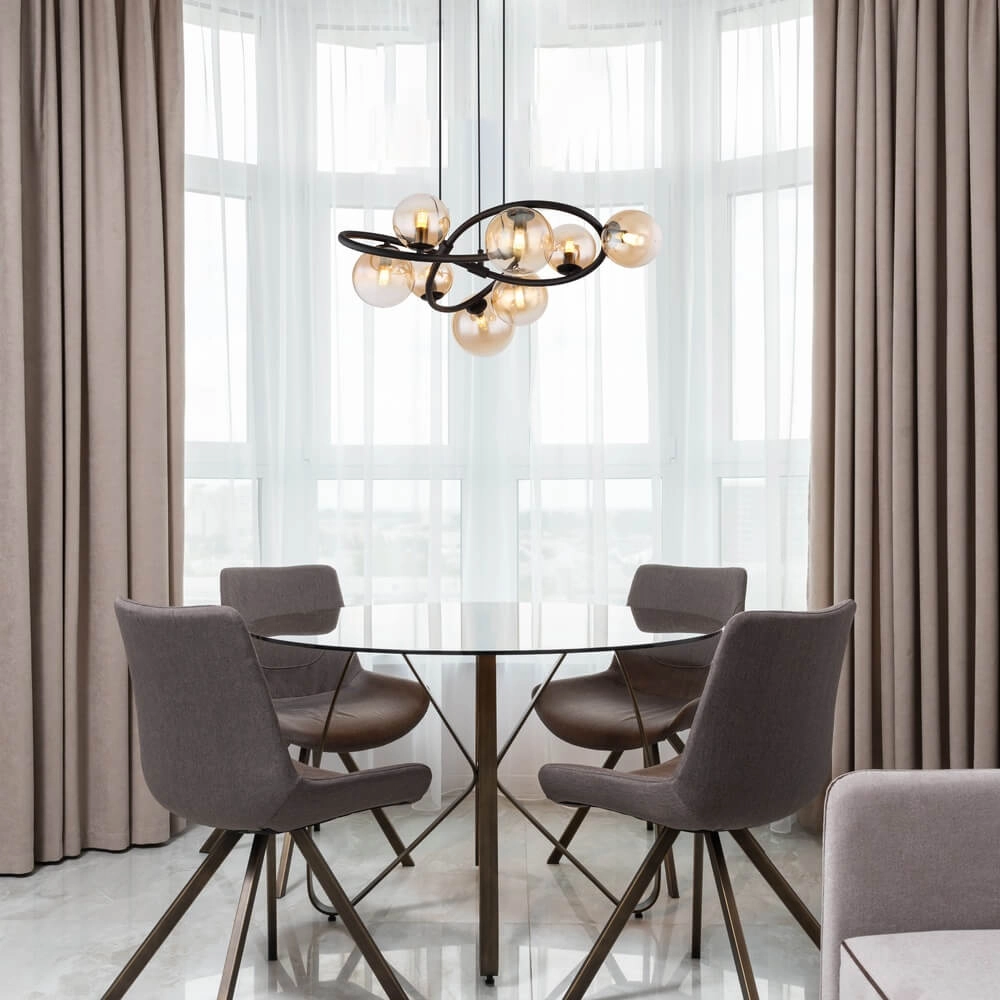 Zwarte hanglamp Tuberius design 8-lichts Globo 9007371449446